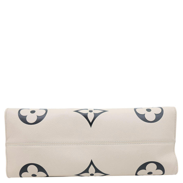 LOUIS VUITTON Onthego GM Crafty Monogram Empreinte Leather Shoulder Bag Cream