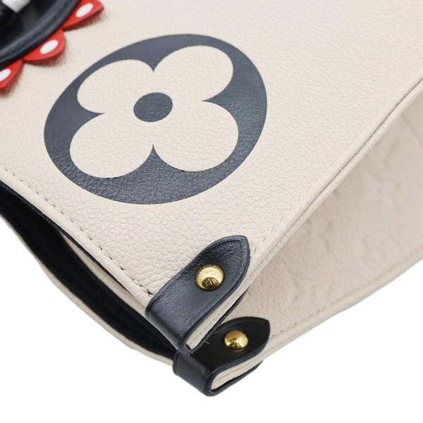 LOUIS VUITTON Onthego GM Crafty Monogram Empreinte Leather Shoulder Bag Cream