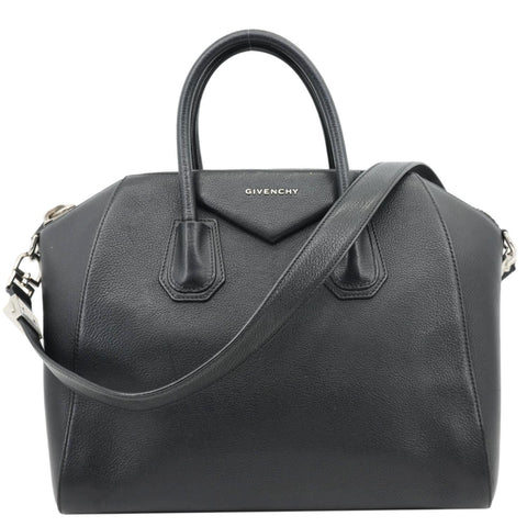 GIVENCHY Antigona Medium Sugar Goatskin Leather Shoulder Bag Black
