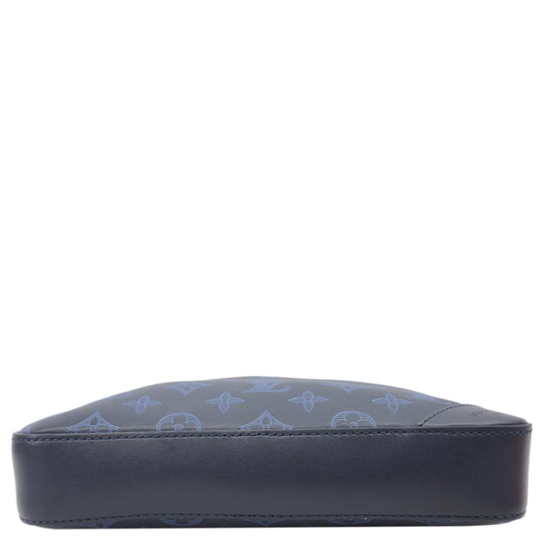 LOUIS VUITTON Duo Monogram Shadow Leather Shoulder Bag Navy Blue