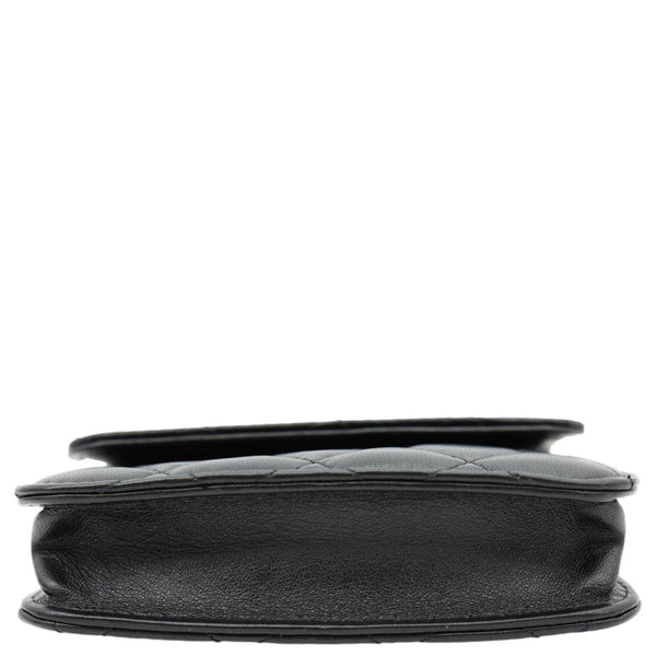 CHANEL Pearl Crush Quilted Leather Clutch With Chain Black