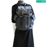 LOUIS VUITTON Christopher PM Damier Graphite Backpack Bag Black