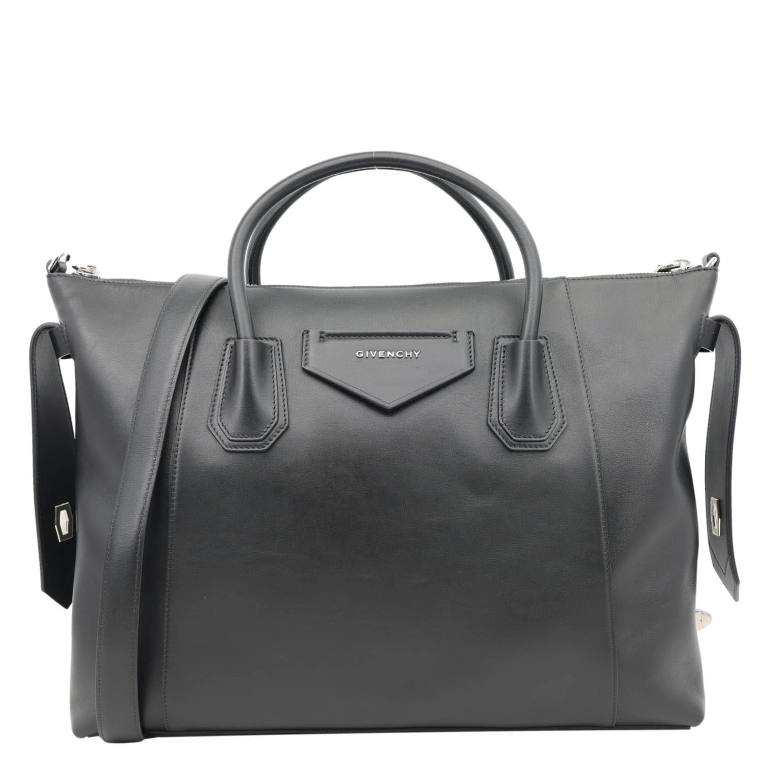 GIVENCHY Antigona Soft Leather Shoulder Bag Black