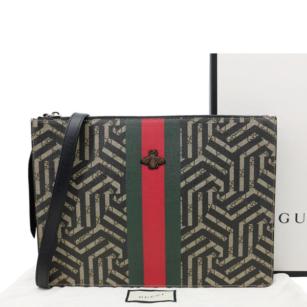 GUCCI Caleido GG Supreme Web Canvas Crossbody Bag Black 429004