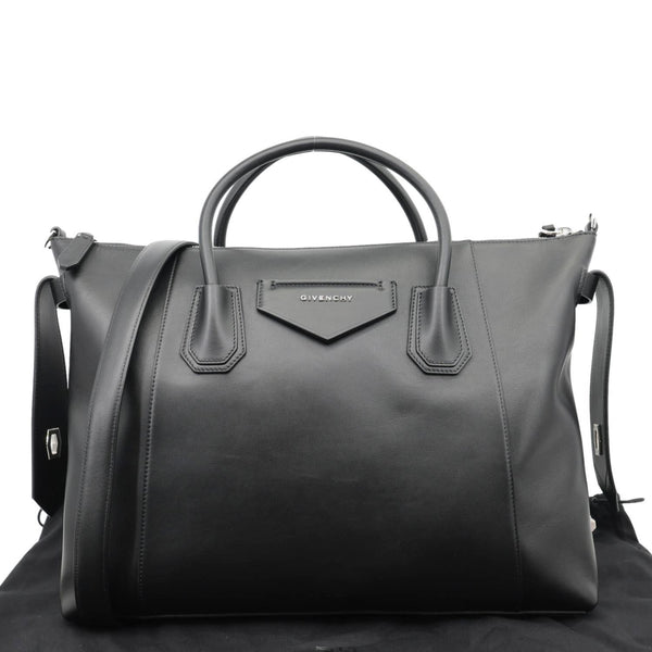 GIVENCHY Antigona Soft Leather Shoulder Bag Black
