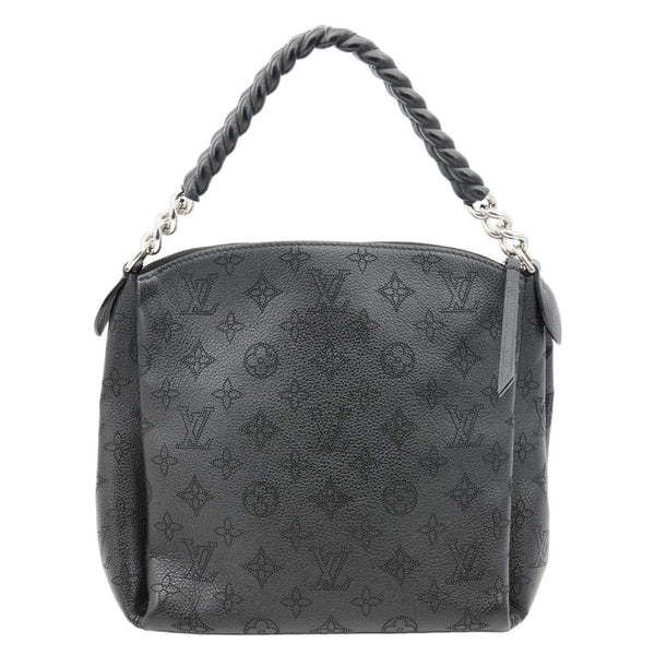 LOUIS VUITTON Babylone BB Mahina Leather Chain Shoulder Bag Black
