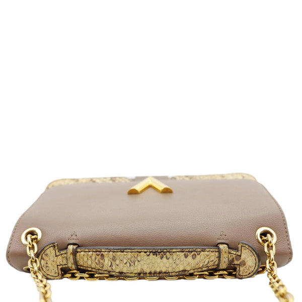 LOUIS VUITTON Very Chain Python Calfskin Leather Shoulder Bag Taupe