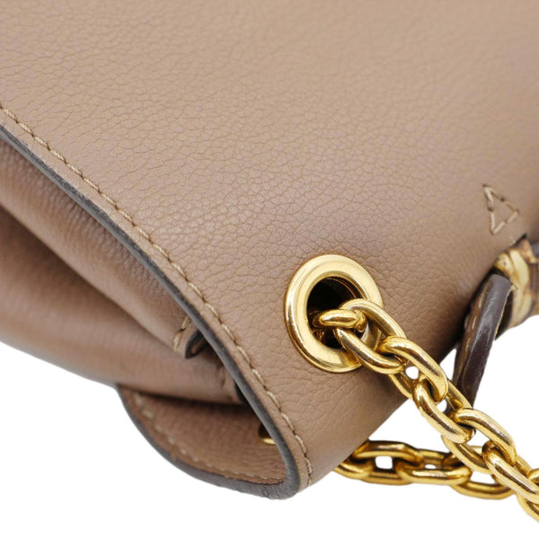 LOUIS VUITTON Very Chain Python Calfskin Leather Shoulder Bag Taupe