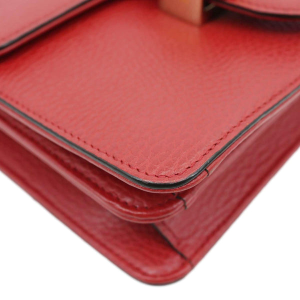 GUCCI Interlocking GG Small Dollar Calfskin Leather Crossbody Bag Red 510304