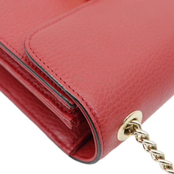 GUCCI Interlocking GG Small Dollar Calfskin Leather Crossbody Bag Red 510304