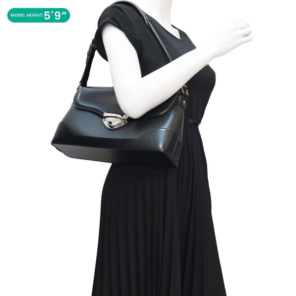 LOUIS VUITTON Bagatelle PM Epi Leather Shoulder Bag Black