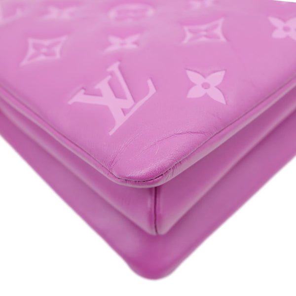 LOUIS VUITTON Coussin BB Monogram Embossed Leather Shoulder Bag Pink