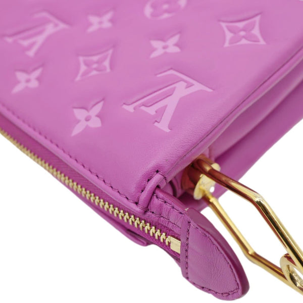 LOUIS VUITTON Coussin BB Monogram Embossed Leather Shoulder Bag Pink