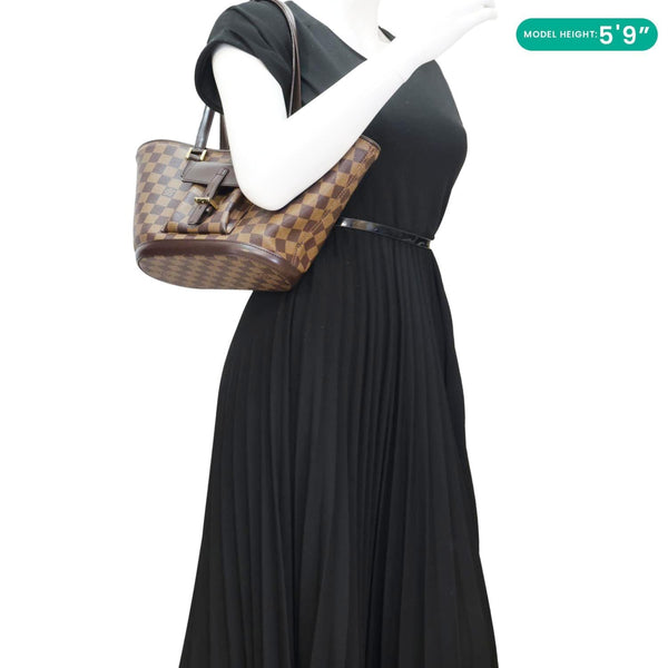 LOUIS VUITTON Manosque PM Damier Ebene Shoulder Bag Brown