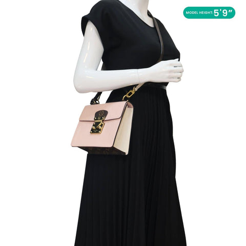 LOUIS VUITTON Spring Street Monogram Vernis Leather Shoulder Bag Rose Ballerine