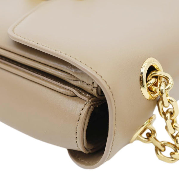 CELINE C Small Calfskin Leather Shoulder Bag Beige