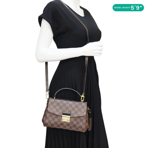 LOUIS VUITTON Croisette Damier Ebene Crossbody Bag Brown