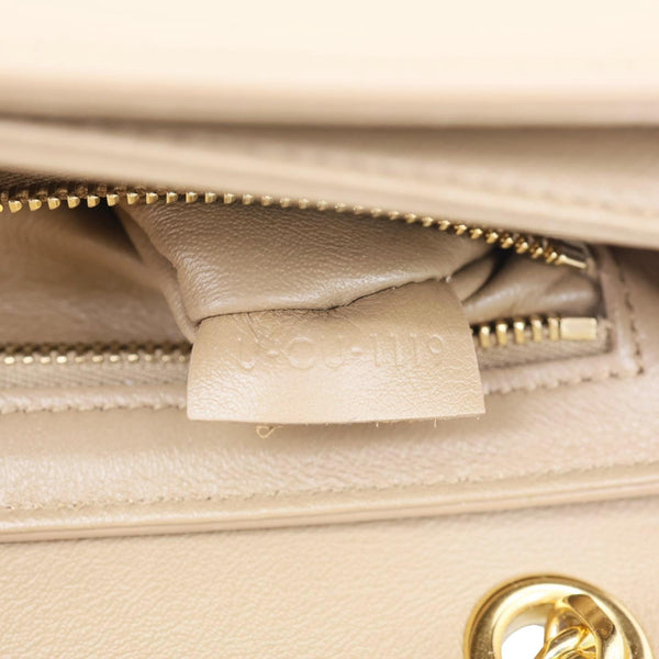 CELINE C Small Calfskin Leather Shoulder Bag Beige