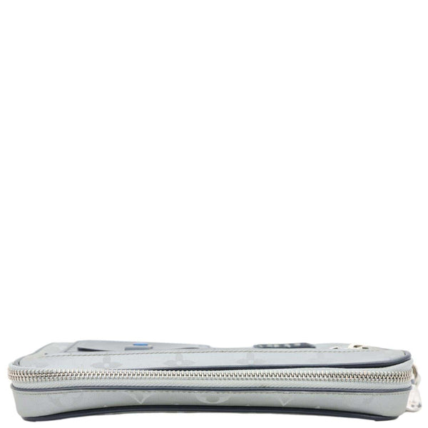 LOUIS VUITTON Satellite Alpha Monogram Canvas Clutch Bag Silver