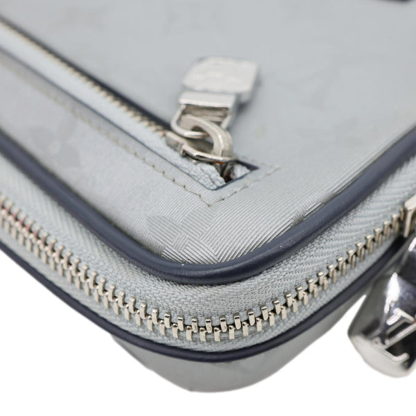 LOUIS VUITTON Satellite Alpha Monogram Canvas Clutch Bag Silver