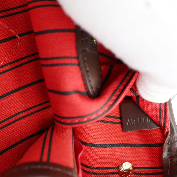 LOUIS VUITTON Neverfull PM Damier Ebene Shoulder Bag Brown