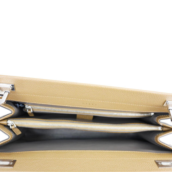 GUCCI Zumi Medium Leather Top Handle Shoulder Bag Brown 564714