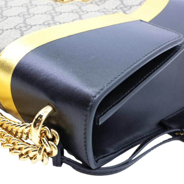 GUCCI Padlock Medium GG Supreme Canvas Shoulder Bag Beige 432679