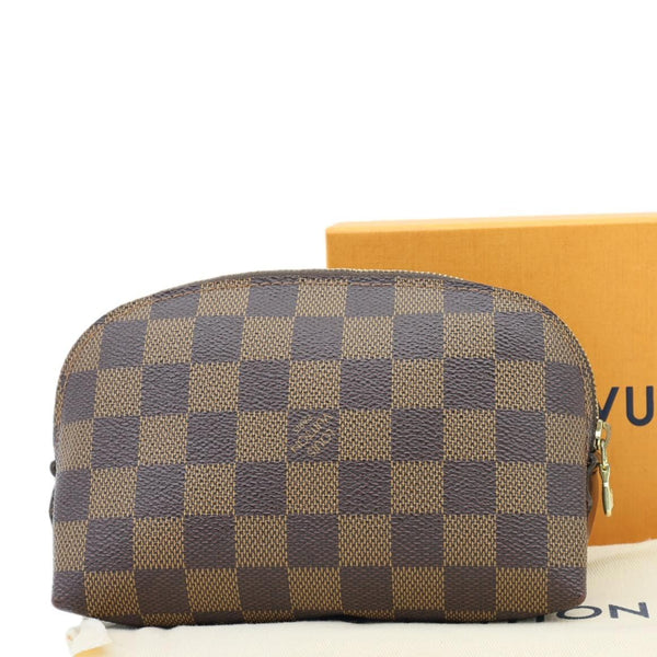 LOUIS VUITTON PM Damier Ebene Cosmetic Pouch Brown