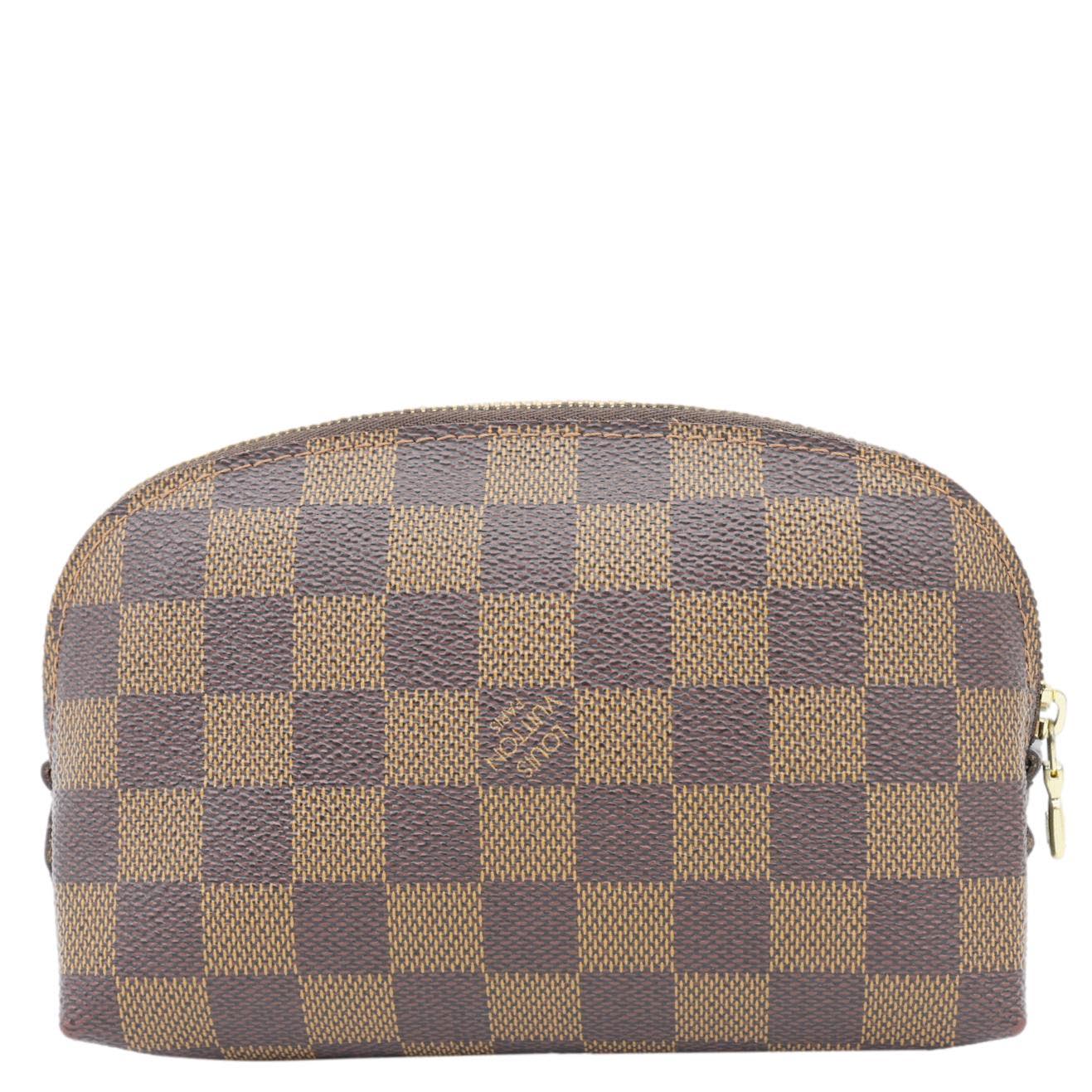 LOUIS VUITTON PM Damier Ebene Cosmetic Pouch Brown