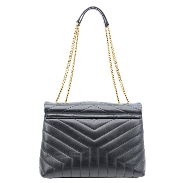 YVES SAINT LAURENT Loulou Large Matelasse Leather Chain Shoulder Bag Black