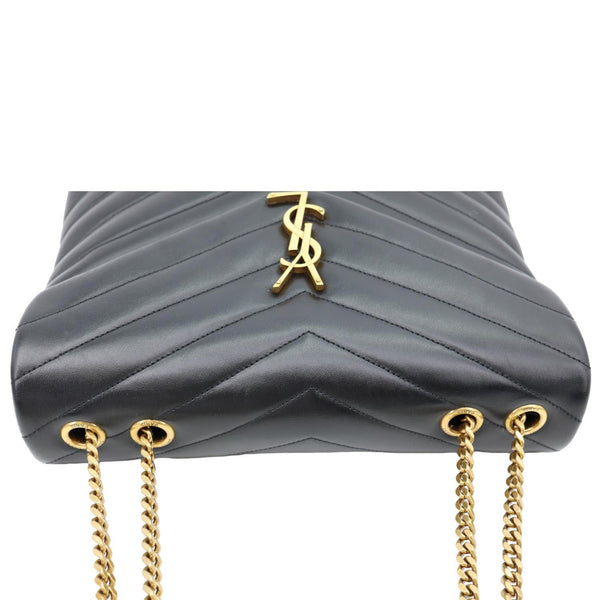 YVES SAINT LAURENT Loulou Large Matelasse Leather Chain Shoulder Bag Black