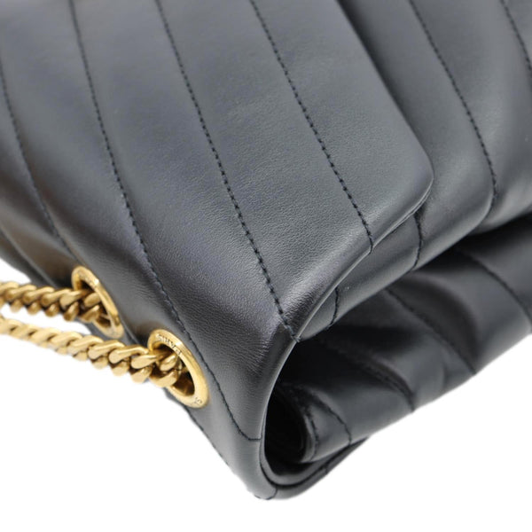 YVES SAINT LAURENT Loulou Large Matelasse Leather Chain Shoulder Bag Black