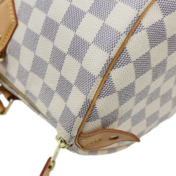 LOUIS VUITTON Speedy 35 Damier Azur Satchel Bag White