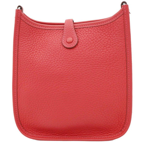 HERMES Evelyne TPM 16 Amazone Clemence Leather Crossbody Bag Red