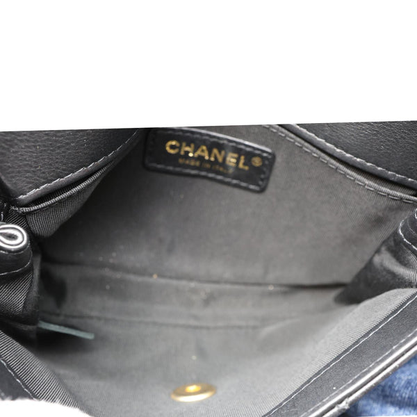 CHANEL Envelope Flap Quilted Leather Chain Belt Bag Black
