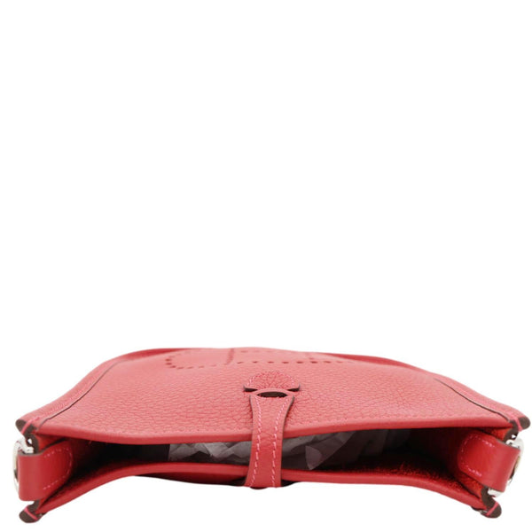 HERMES Evelyne TPM 16 Amazone Clemence Leather Crossbody Bag Red