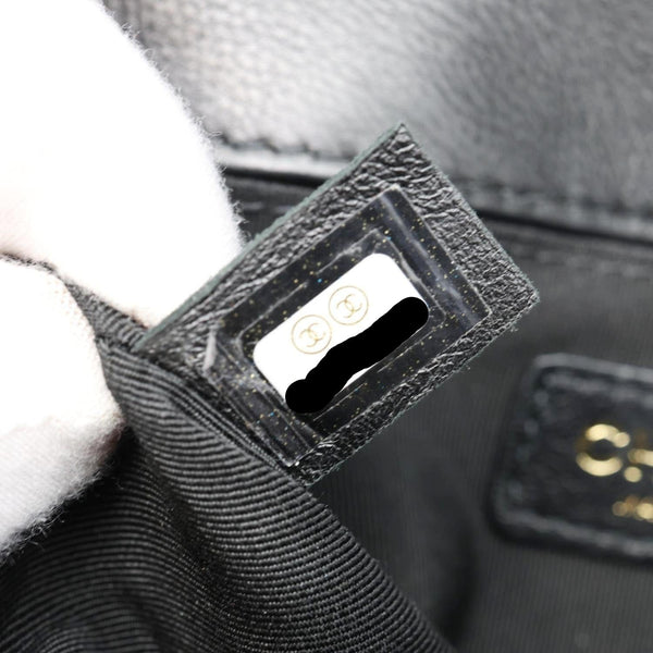 CHANEL Envelope Flap Quilted Leather Chain Belt Bag Black