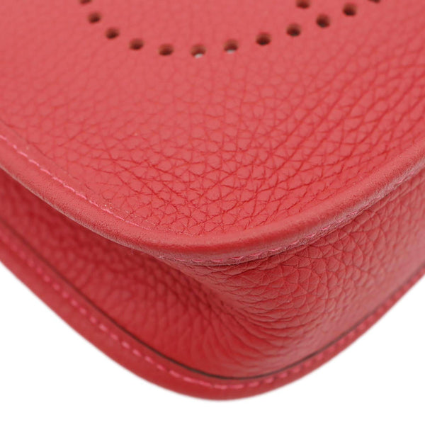 HERMES Evelyne TPM 16 Amazone Clemence Leather Crossbody Bag Red