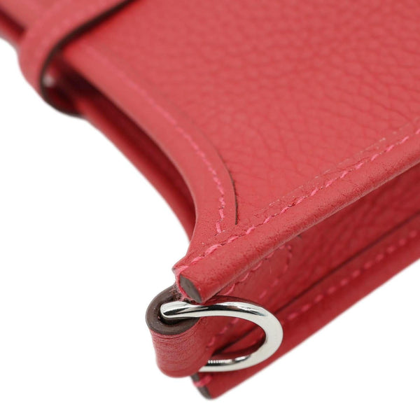 HERMES Evelyne TPM 16 Amazone Clemence Leather Crossbody Bag Red