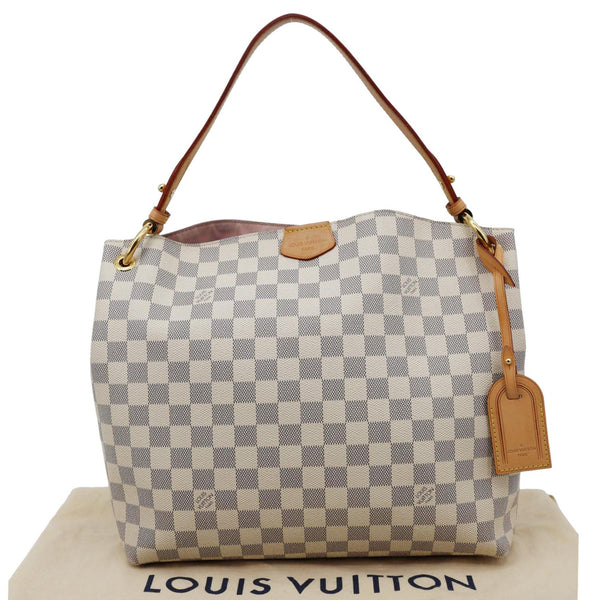 LOUIS VUITTON Graceful PM Damier Azur Shoulder Bag Rose Ballerine