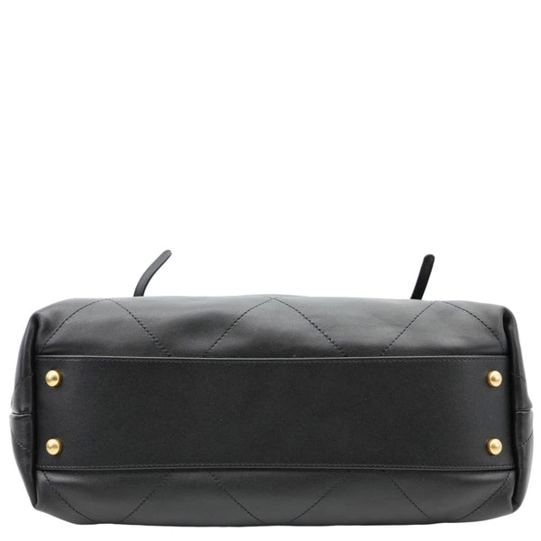 CHANEL Coco Calfskin Leather Shopping Tote Bag Black