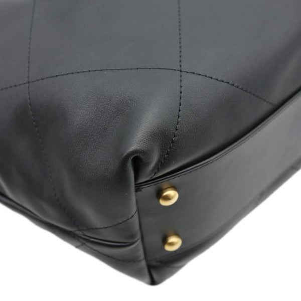 CHANEL Coco Calfskin Leather Shopping Tote Bag Black