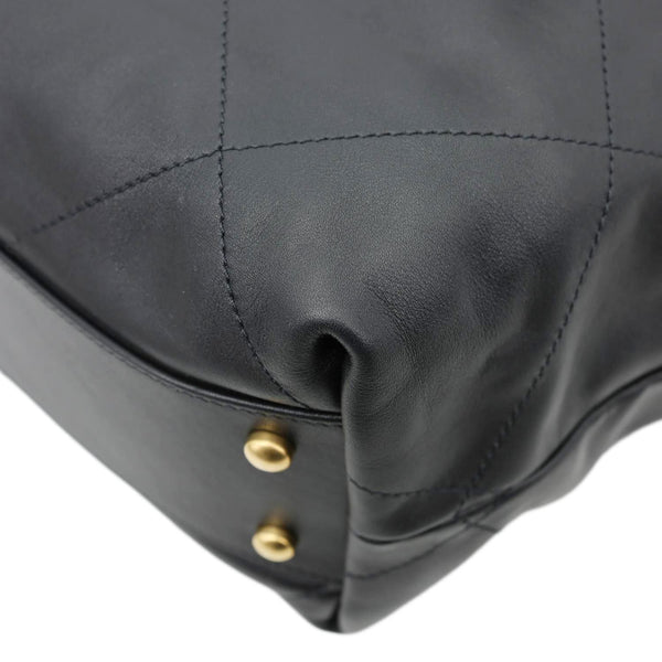 CHANEL Coco Calfskin Leather Shopping Tote Bag Black