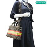 CHRISTIAN DIOR Lady D-Lite Embroidered Leopard Velvet Shoulder Bag Brown