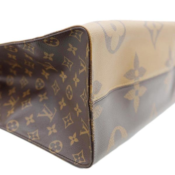 LOUIS VUITTON Onthego GM Giant Monogram Reverse Canvas Tote Bag Brown
