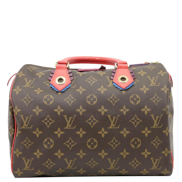 LOUIS VUITTON Totem Speedy 30 Monogram Canvas Satchel Bag Flamingo Pink
