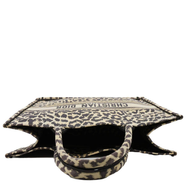 CHRISTIAN DIOR Book Large Leopard Mizza Embroidered Tote Bag Beige