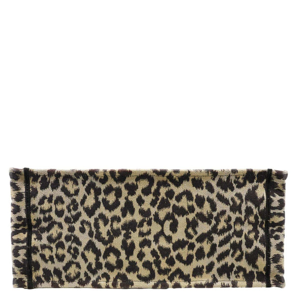 CHRISTIAN DIOR Book Large Leopard Mizza Embroidered Tote Bag Beige