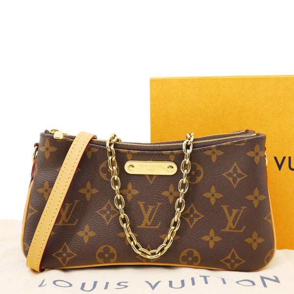 LOUIS VUITTON Liv Pochette Monogram Canvas Shoulder Bag Brown