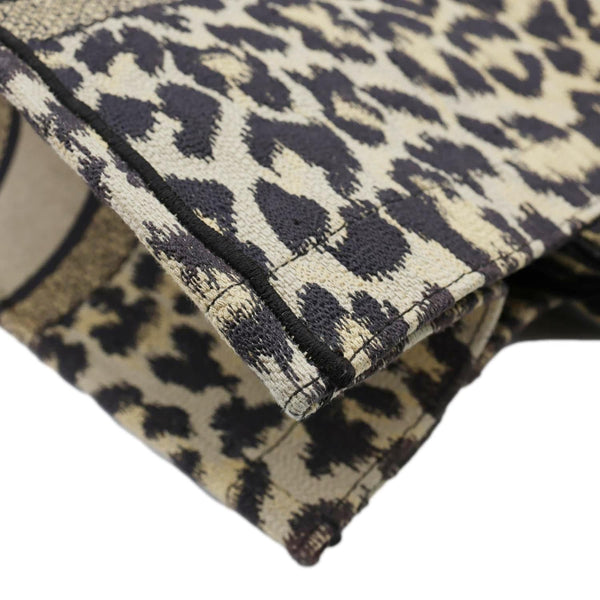 CHRISTIAN DIOR Book Large Leopard Mizza Embroidered Tote Bag Beige